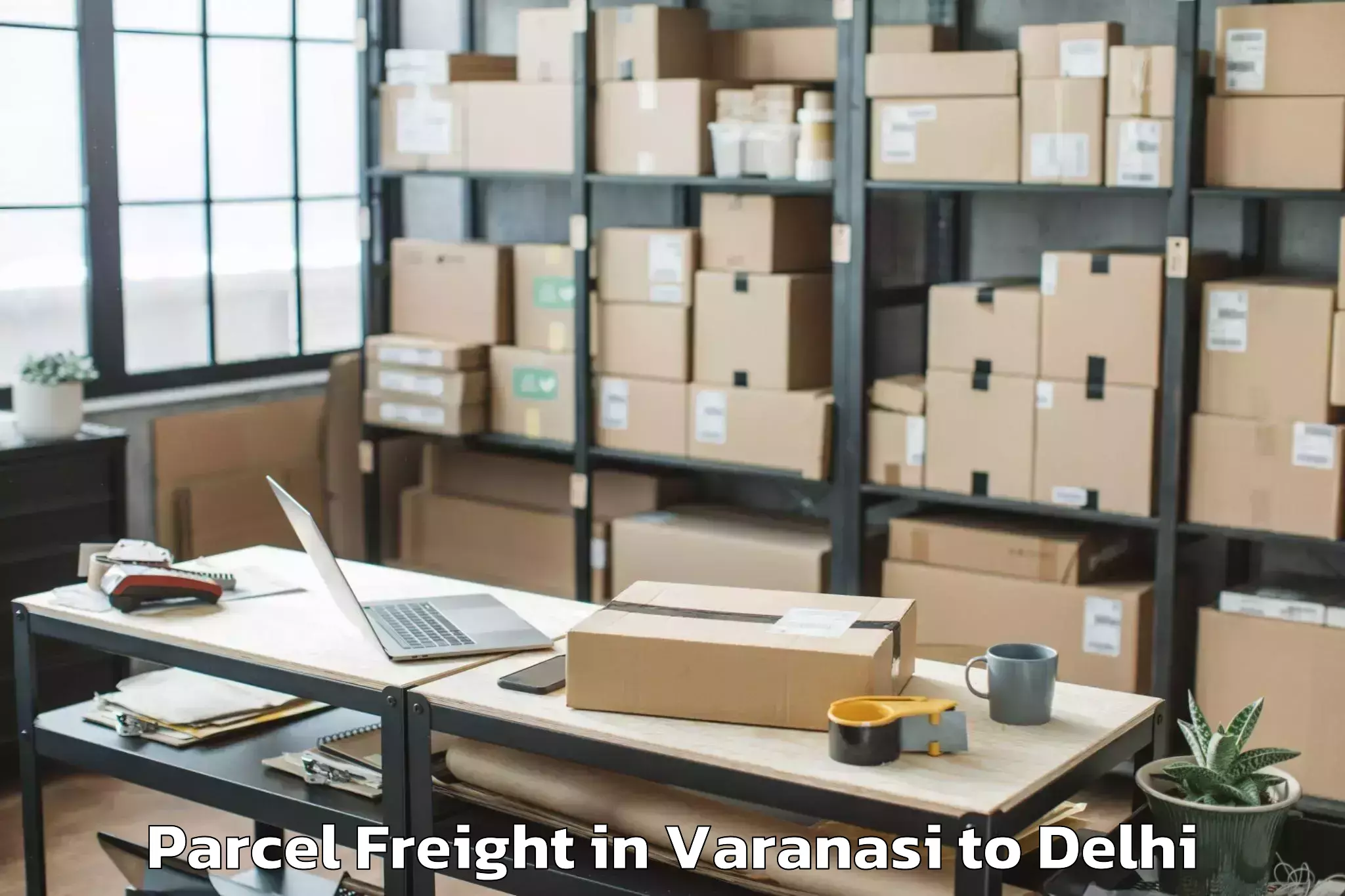 Leading Varanasi to Sansad Marg Parcel Freight Provider